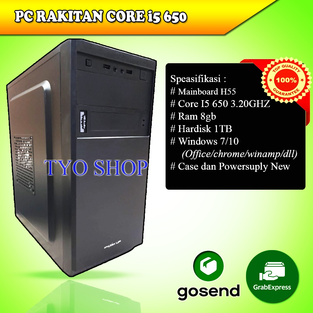 Cpu Rakitan Core i5 650 ram 8Gb Hdd 1Tb