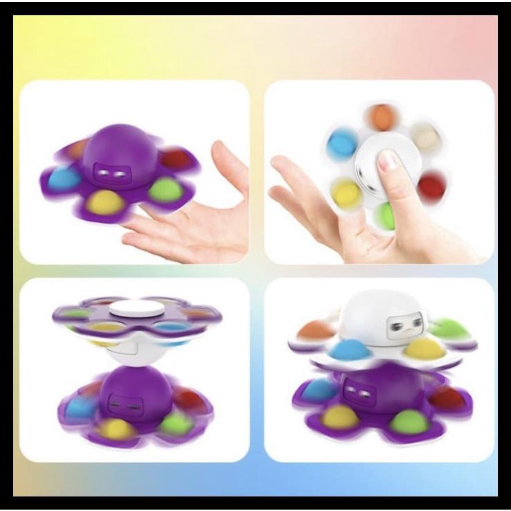 Spinner Octopus Gurita Pop It Fidget Toys Squishy Mainan Anak Tiktok - Spinner Purple