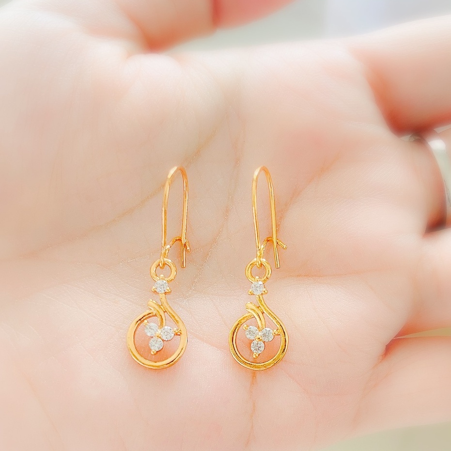 Anting Wanita Cubic Kristal Zirconia Gold Xuping