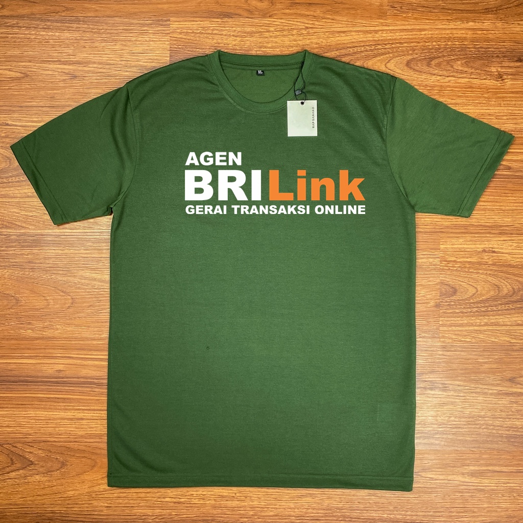 Baju Kaos Agen BRILink Gerai Transaksi Online Bri Link Lengan Pendek Katun Distro Terbaru