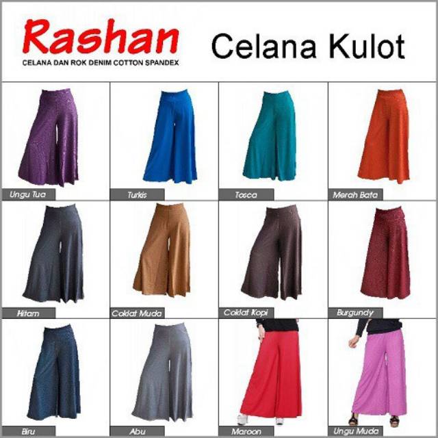 Rashan Celana Kulot Turkis XXXL Denim Cotton Spandex