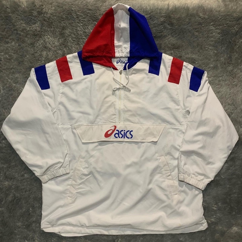 vtg Anorak Jaket Asics Big Logo