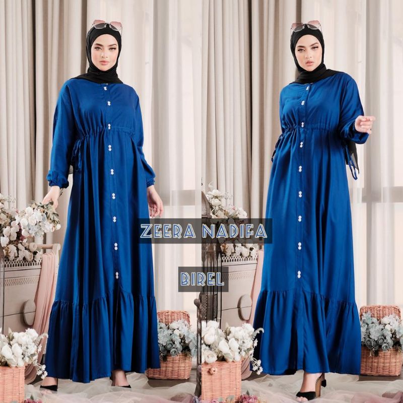 Daster arab ZEERA NADIFA Gamis Rayon Maxi Dress Kancing