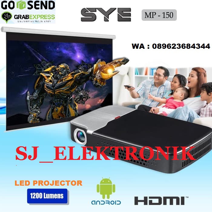 LED MINI PROJECTOR SYE MP-150 PROYEKTOR SMART ANDROID DLP SYSTEM