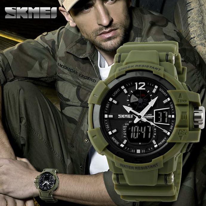 Jam Tangan Pria Original Skmei Sporty Model Tentara - Biru