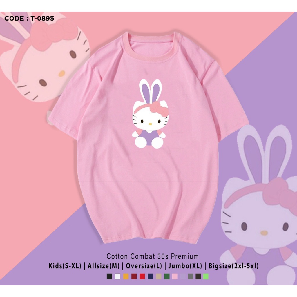 T-SHIRT / KAOS GAMBAR HELLO KITTY RABBIT / HAND SANITIZER HK COLLECTION BAHAN COMBED 30S / RESELLER WELCOME