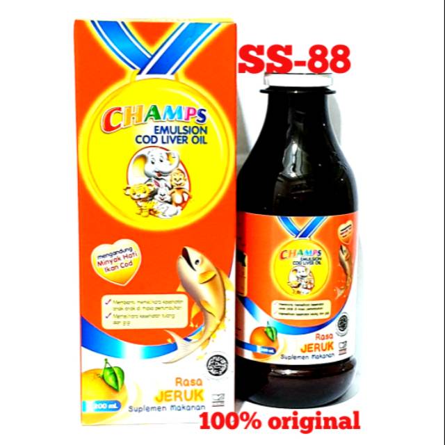 Jual CHAMPS EMULSION COD LIVER OIL (RASA JERUK) 200ml Shopee Indonesia