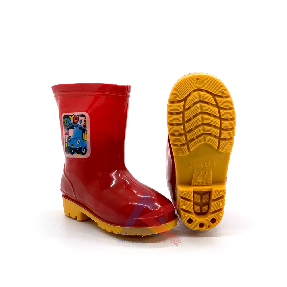 Sepatu boots anak laki-laki - perempuan motif kartun lucu bahan karet import