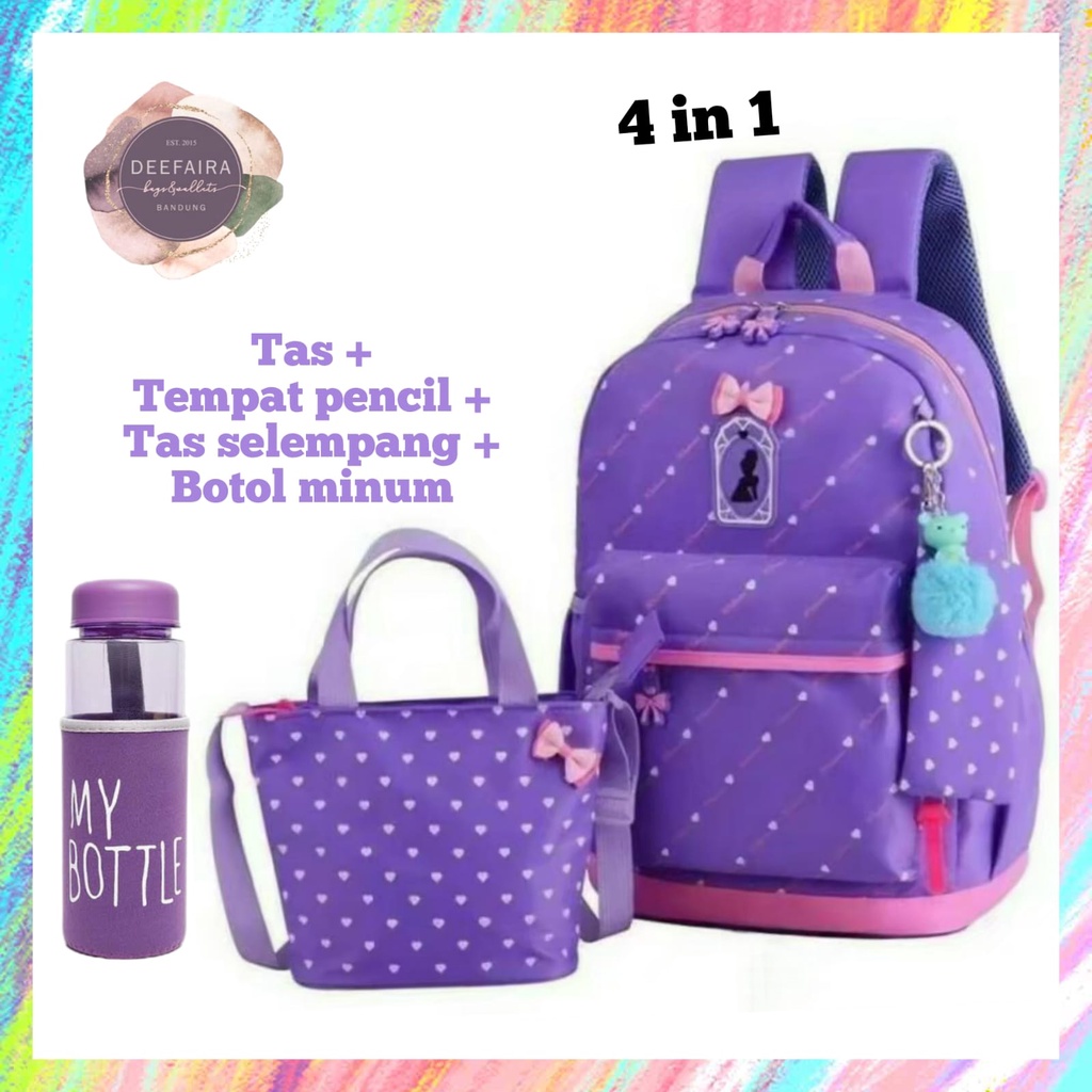 Tas Ransel Lucu Anak Perempuan Barb1e Mirr0r 4 In 1 Tas Sekolah Anak Tk Sd Smp