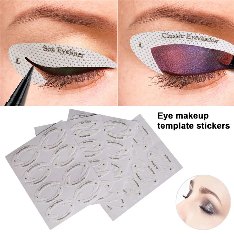 [4Pcs/ Pack Non-woven Eyeliner Template Stickers] [ Eyeliner Stencils Drawing Card] [ Eyeliner Defining Makeup Tools]