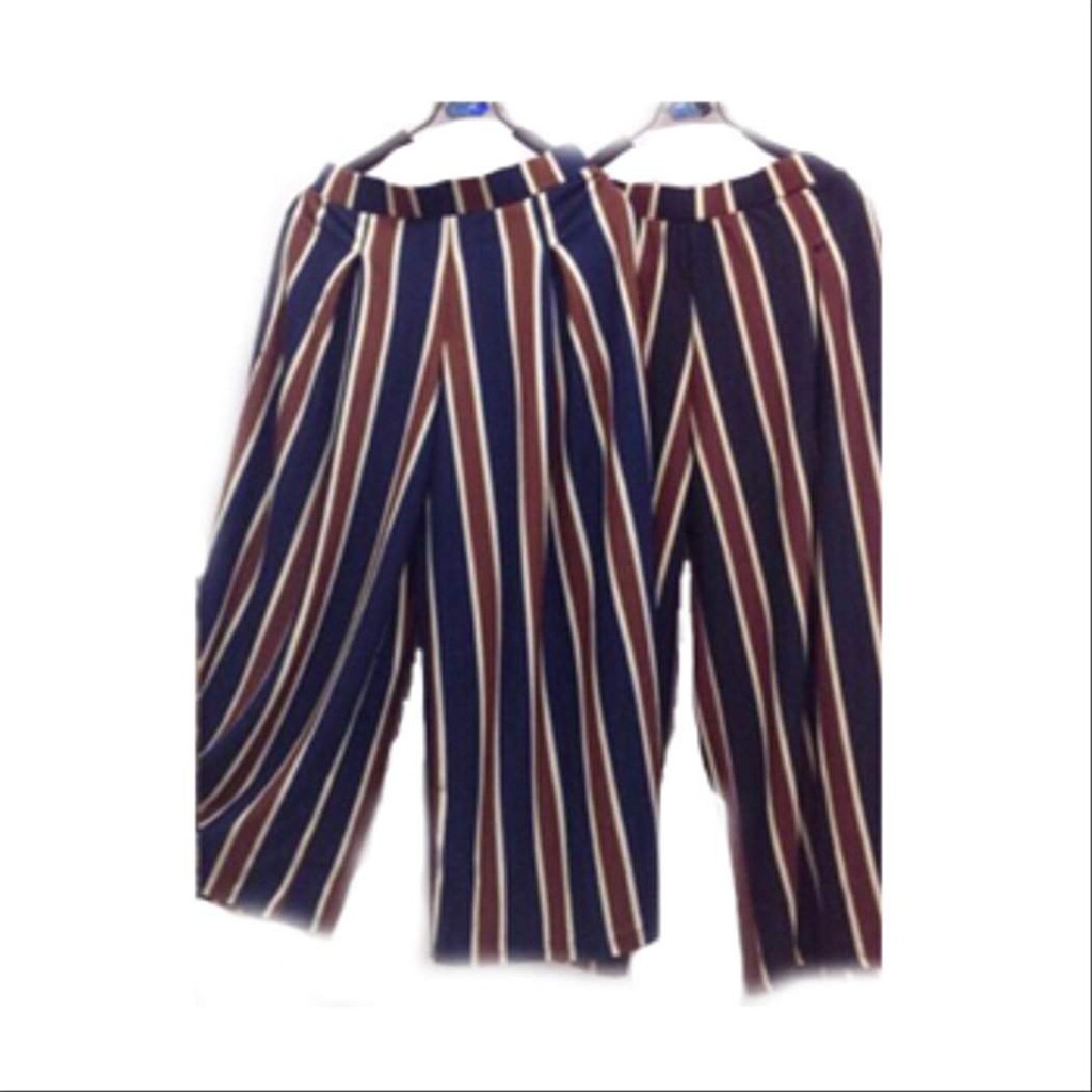 Celana Kulot Motif Stripe Palazzo Norway Zarra - Celana Kulot Kerja Retro dan Kasual Strip