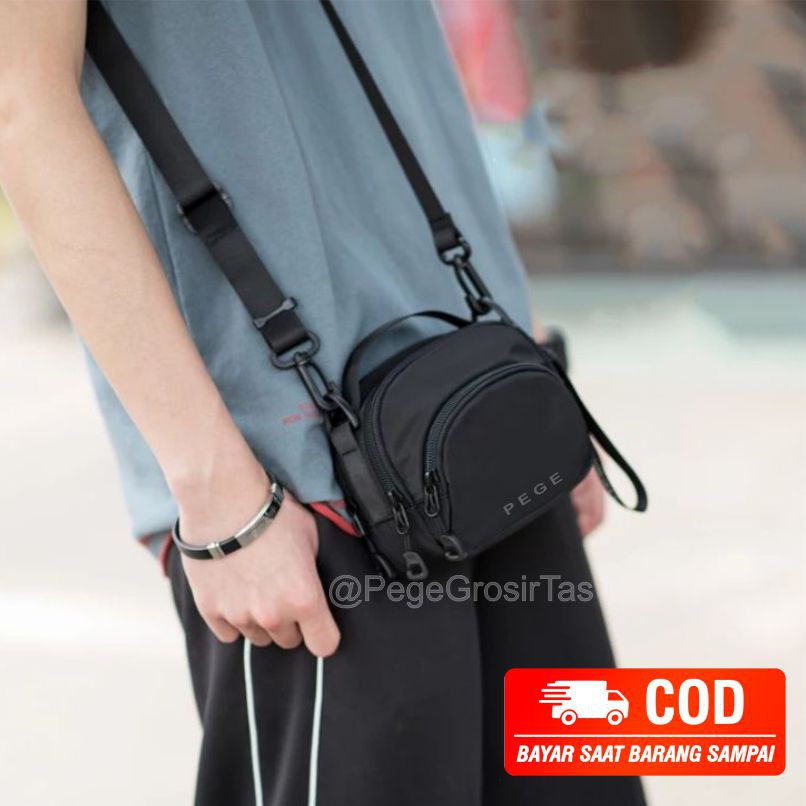 Tas Selempang Pria Slingbag Bahu Slempang Polos Murah Kasual Tas Bahu Cowok - PG - 8863