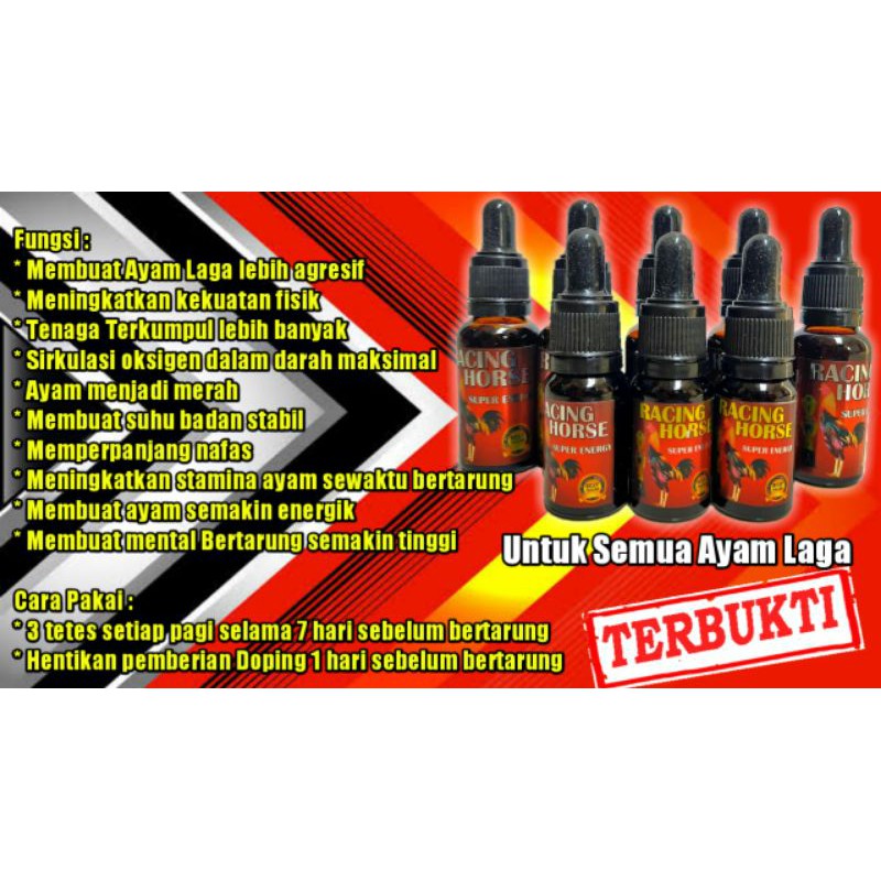 doping ayam racing Horse