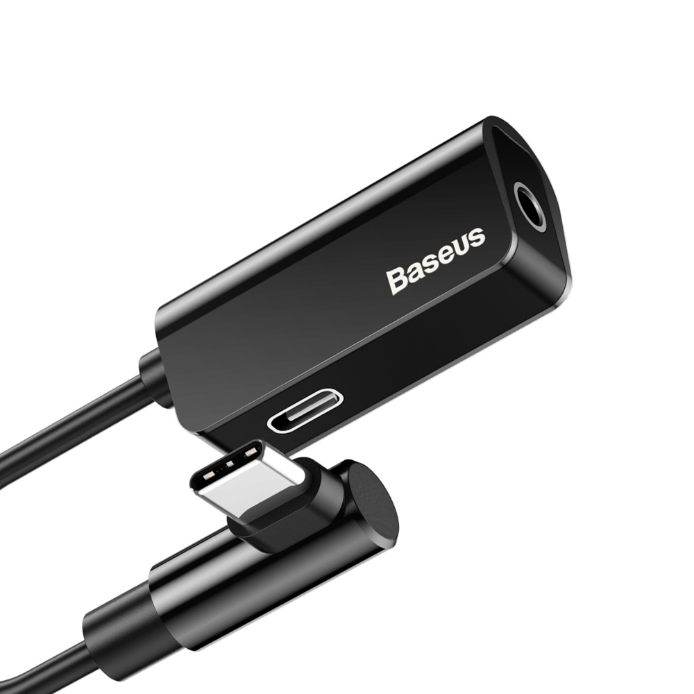 Baseus Konverter Audio Adaptor USB Type C to USB Type C + Jack 3.5 mm - L45 - Black