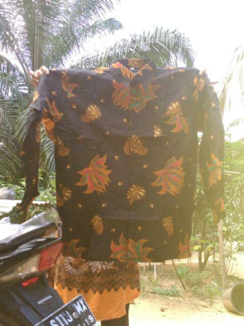 Couple Batik Sogan / Sarimbit Gamis Sogan Lengan Panjang