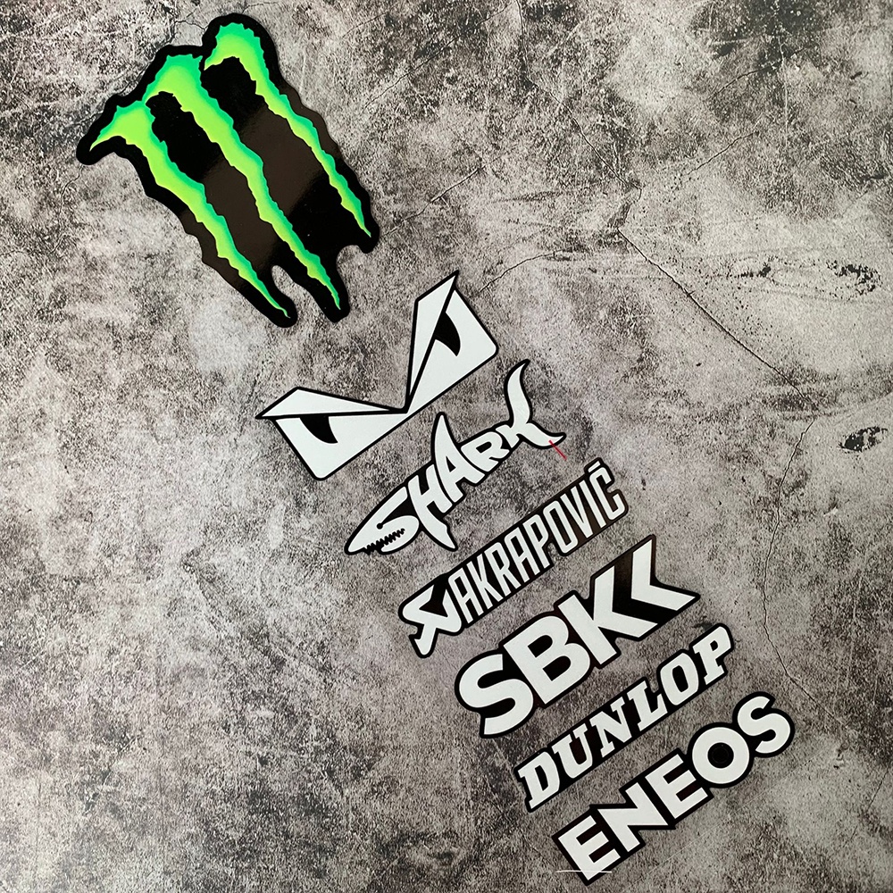 Stiker Reflektif Motif Logo Monster Bahan PVC Anti Air Untuk Dekorasi Pintu Samping Mobil / Helm Motor