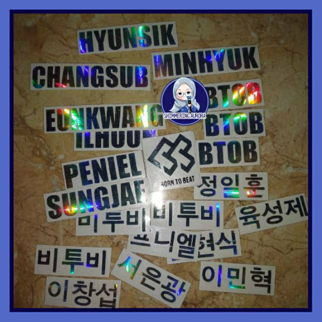 CUSTOM STICKER HOLOGRAM NAMA KPOP/BIASA