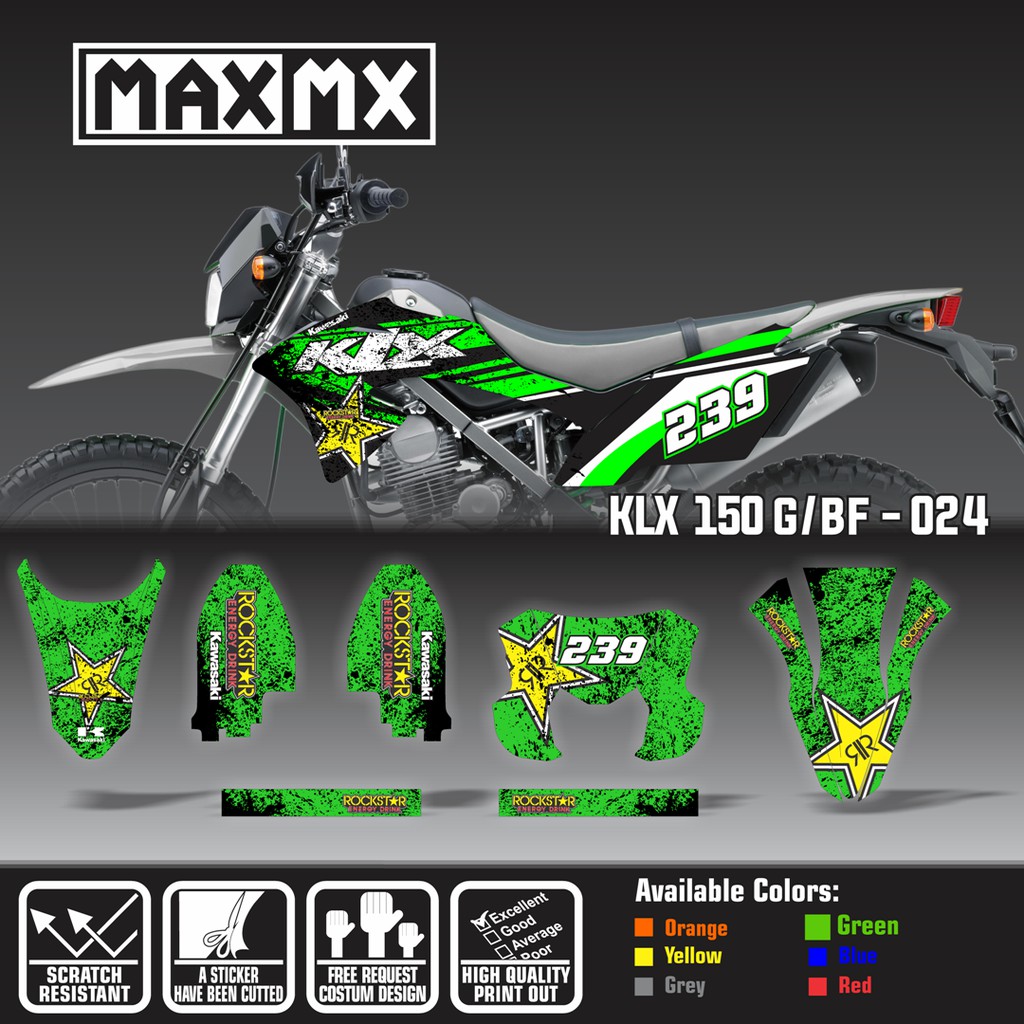  Decal  Stiker KLX  150  BF Dekal Sticker Striping Rockstar 