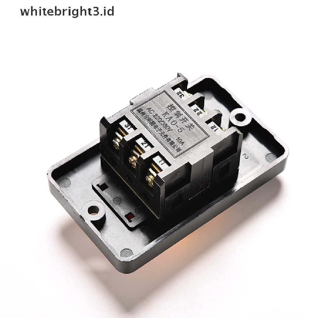 (whitebright3.id) Kao-5 Saklar Tekan ON / OFF 10A 380V Tahan Air Bahan Plastik Untuk Mesin Bor