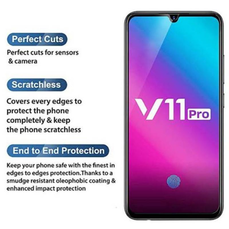 TEMPERED GLASS VIVO V11PRO FULL COVER KUALITAS PREMIUM QUALITY 9H TEMPER GLASS