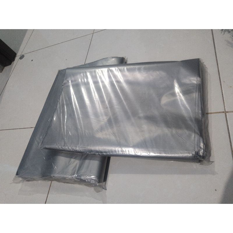 Plastik Packing Eceran Warna Silver ukuran 30x40 Tebal 0,3 Mikron isi 3pcs