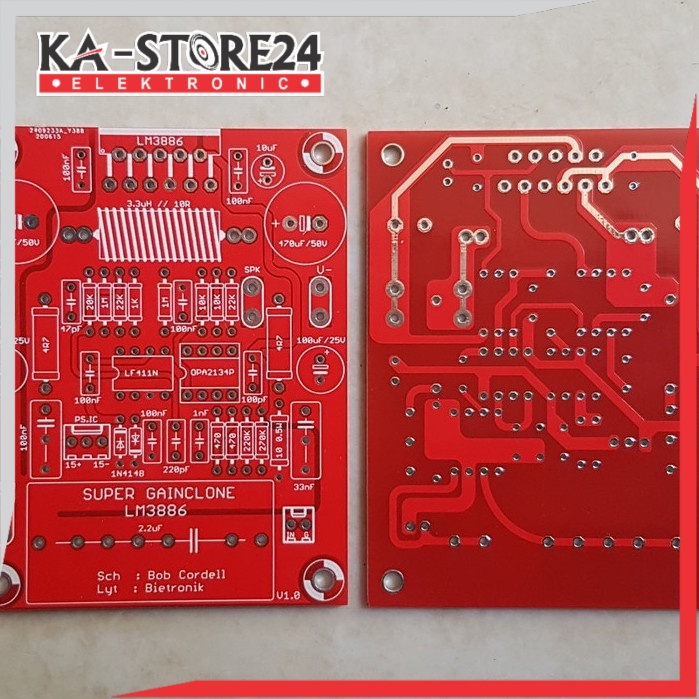 PCB LM3886 Amplifier Dauble layer