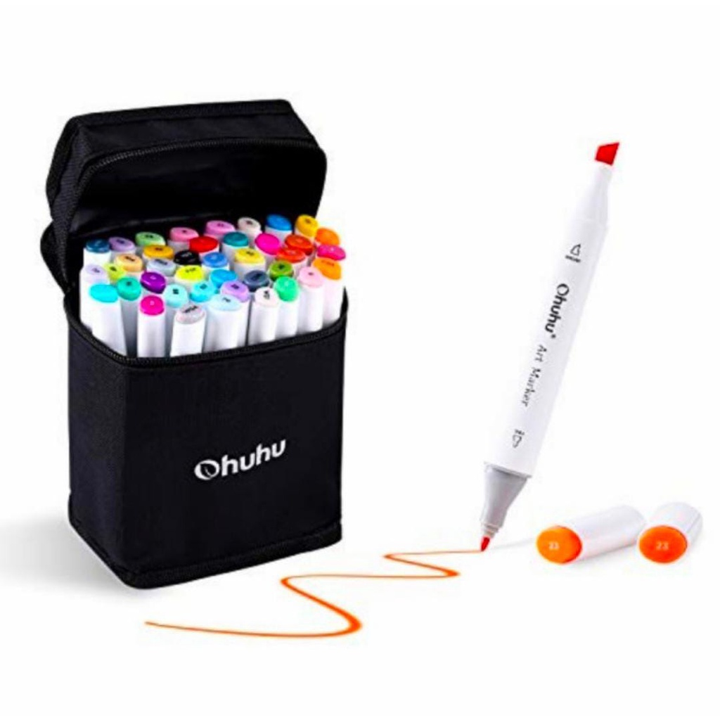 

Ohuhu twin marker fine chisel tip 60 80 100 spidol warna colors copic