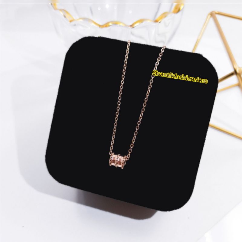 Kalung Titanium Liontin Model Ring Anti Karat selamanya Kalung Wanita Liontin Ring Silver Fashion Wanita Kekinian