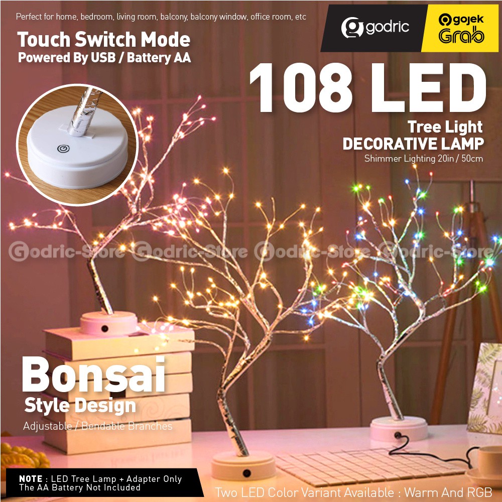 Lampu Meja  LED 108 Light Motif Pohon Untuk Dekorasi  Kamar  