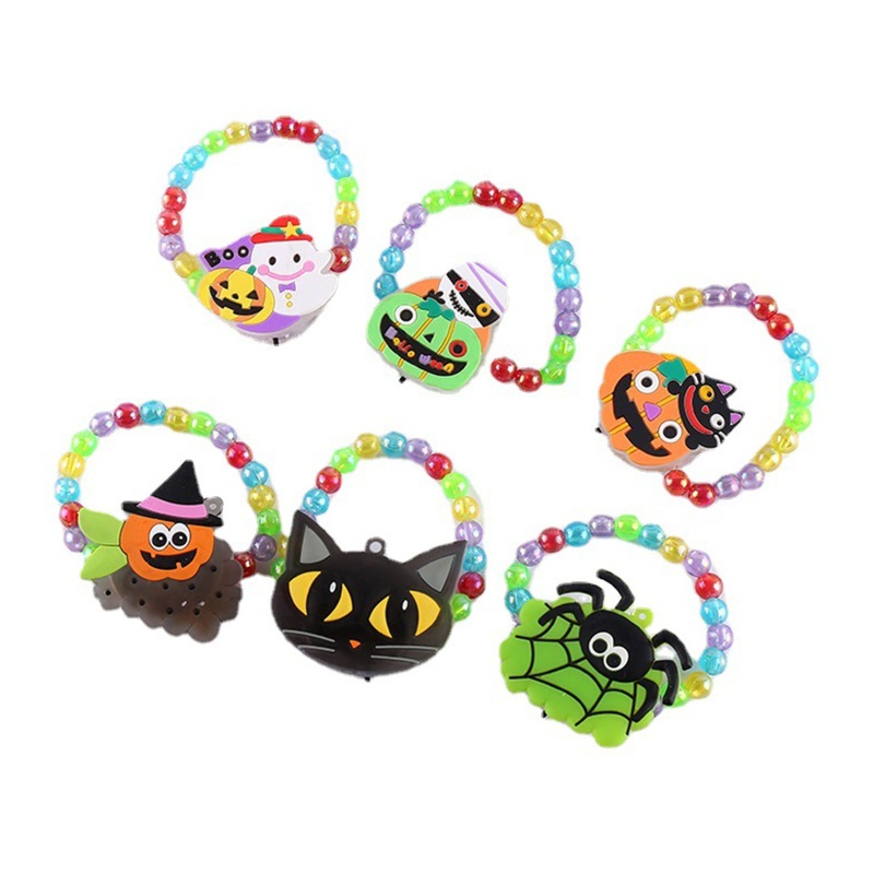 Zzz Gelang Tangan Manik-Manik Dengan Lampu Led Luminous Untuk Properti Pesta Halloween