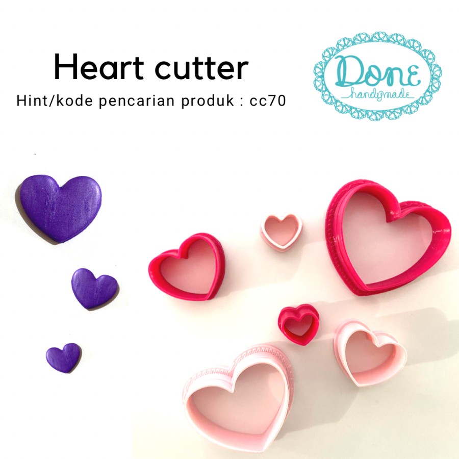Heart cutter clay cutter fondant icing sugar love heart valentine cc70