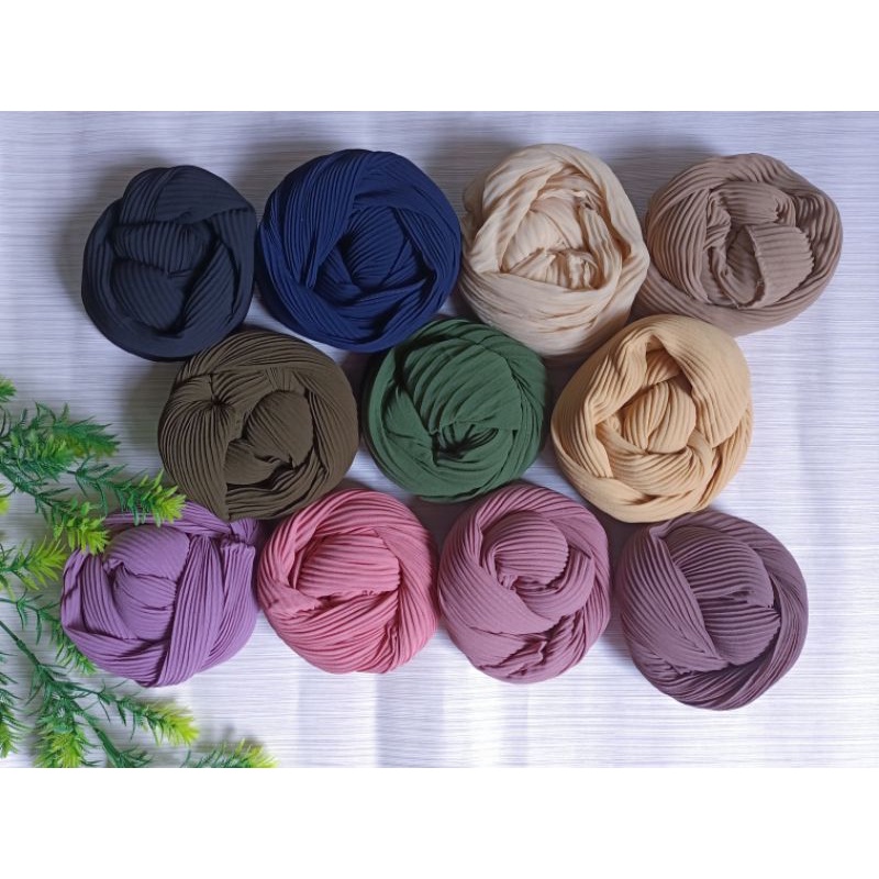 PASHMINA PLISKET TANPA GARIS TENGAH PREMIUM CERUTI BABYDOLL