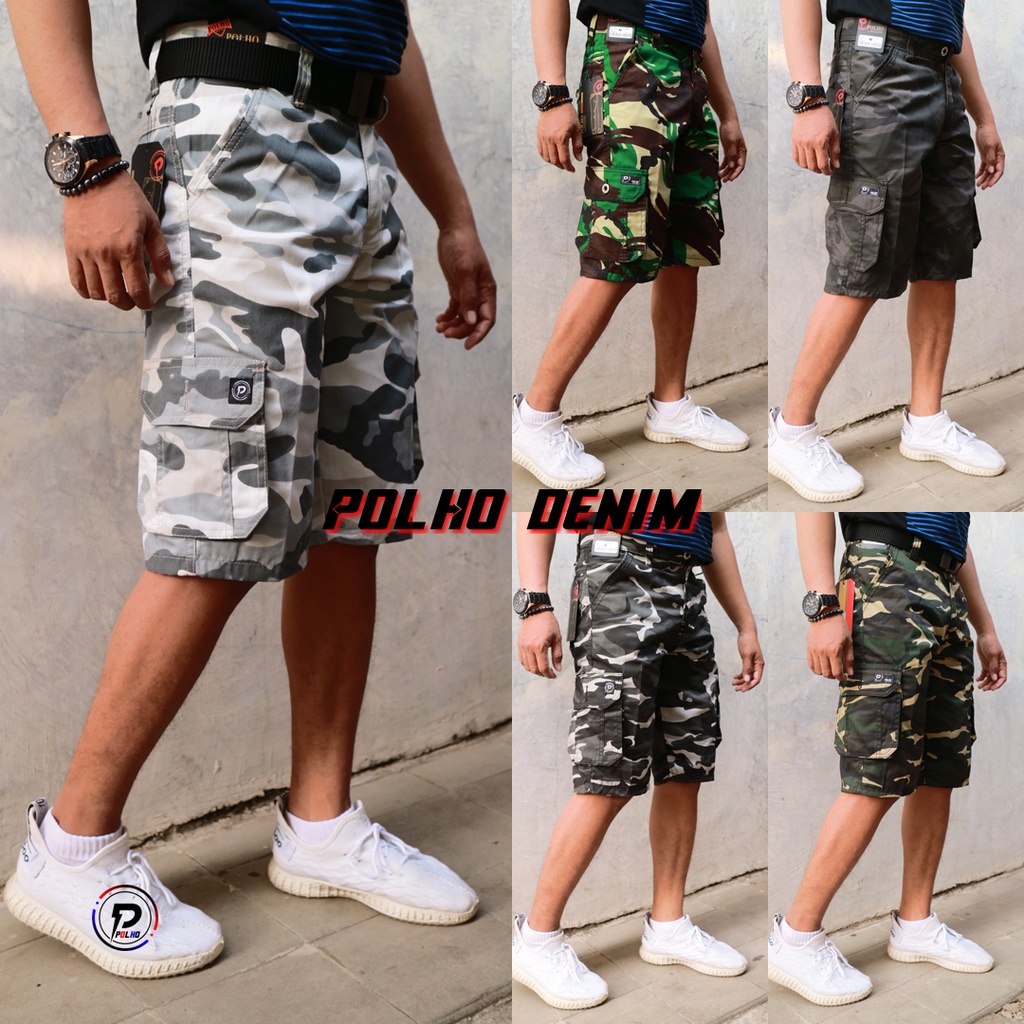 Celana Cargo Pendek Loreng Army POLHO