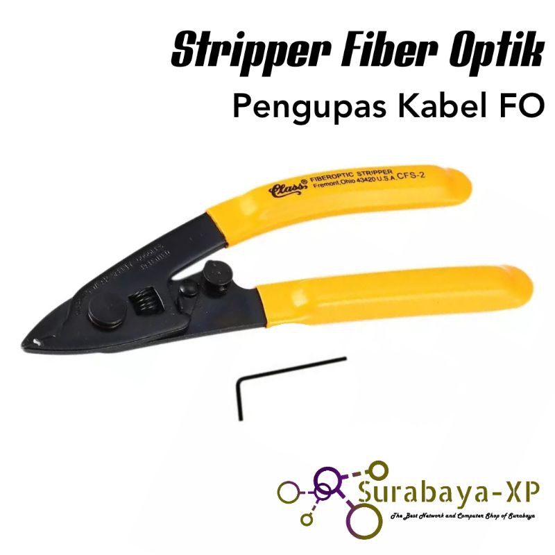 Stripper KUNING FO Pengupas Kabel Fiber Optik CFS2 2-HOLE