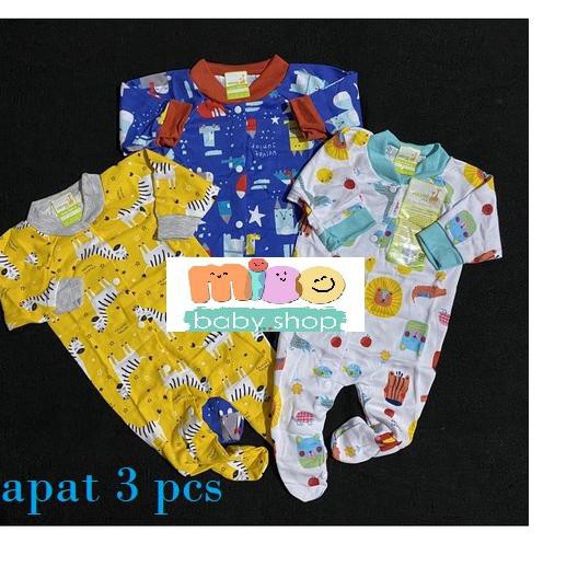 Trend's update Velvet Junior Baju Kodok panjang baby jumper NEWBORN motif 3pcs sleep suit bayi A42A1