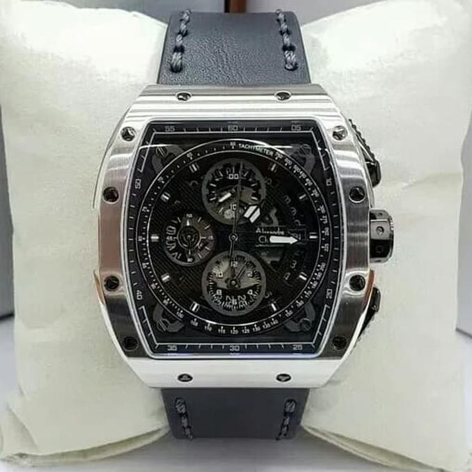 Super Sale Jam Tangan Pria Alexandre Christie 6411 ORIGINAL Silver Black Ready Stock