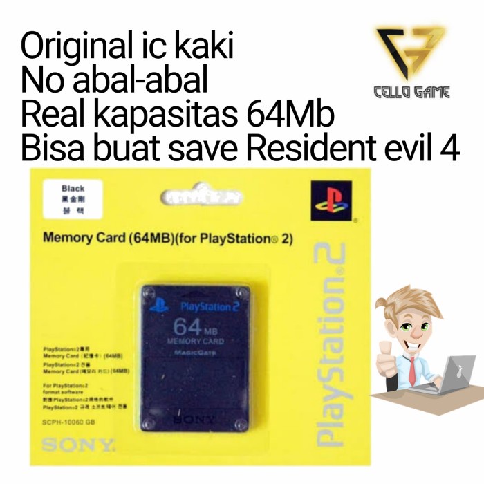 Memory card ps2 64Mb MC PS2 64 MB ORIGINAL Original original