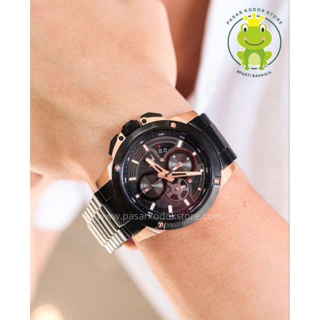 JAM ALEXANDRE CHRISTIE 9602 BLACK ROSEGOLD STAINLESS STEEL ASLI