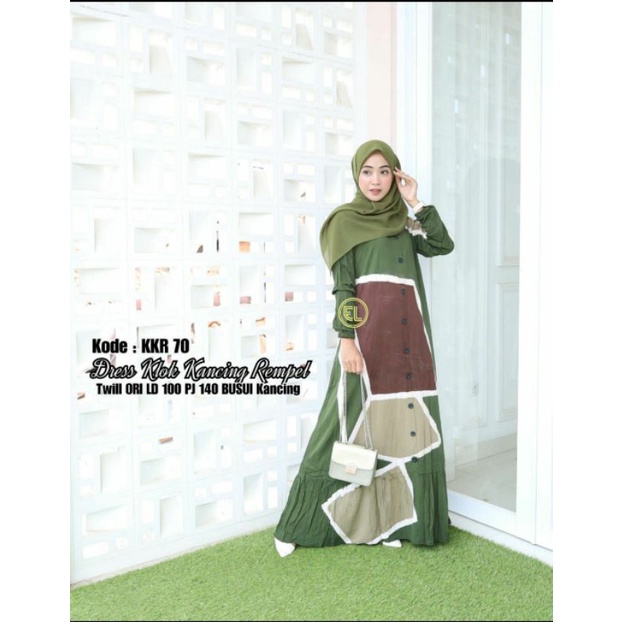 motif baru gamis twill batik elzhaf KKR 70