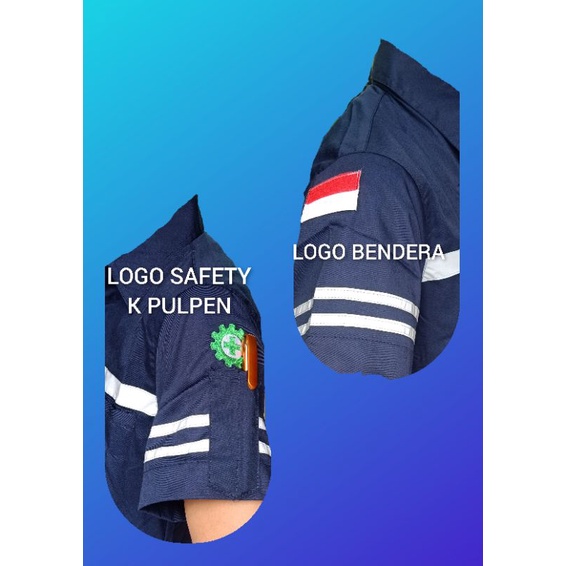 Atasan Wearpack tangan pendek/Baju kerja proyek/seragam safety/kemeja kerja lapangan/baju karyawan