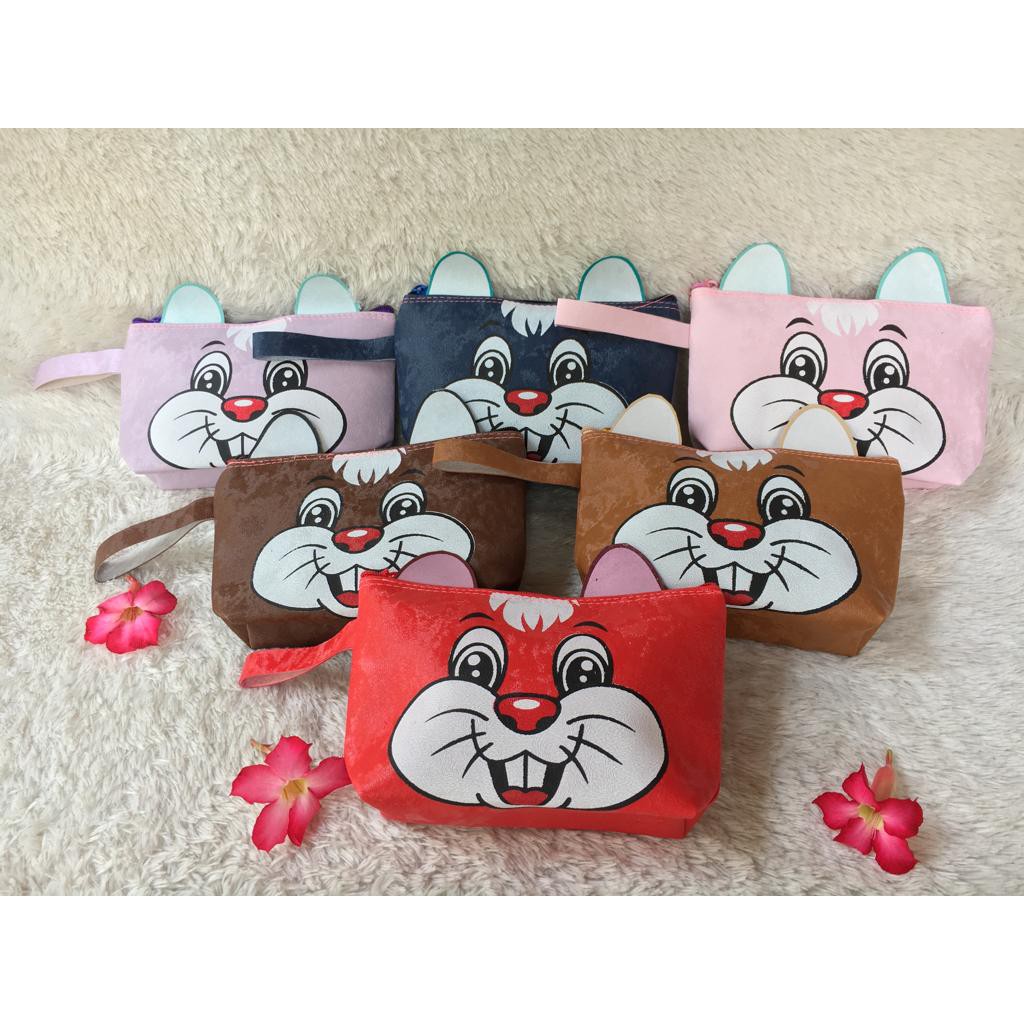 Tas Kosmetik TAS Make Up Alat Mandi Korea Pouch Serbaguna Karakter Kelinci Souvenir Murah