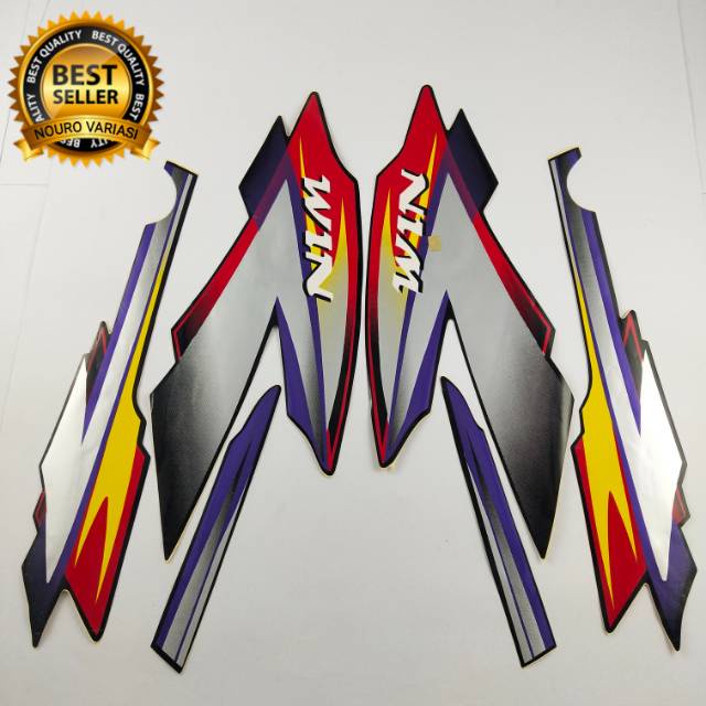 (COD) striping honda win 100 2005 hitam lis silver list body standar berkualitas murah  kualitas ori