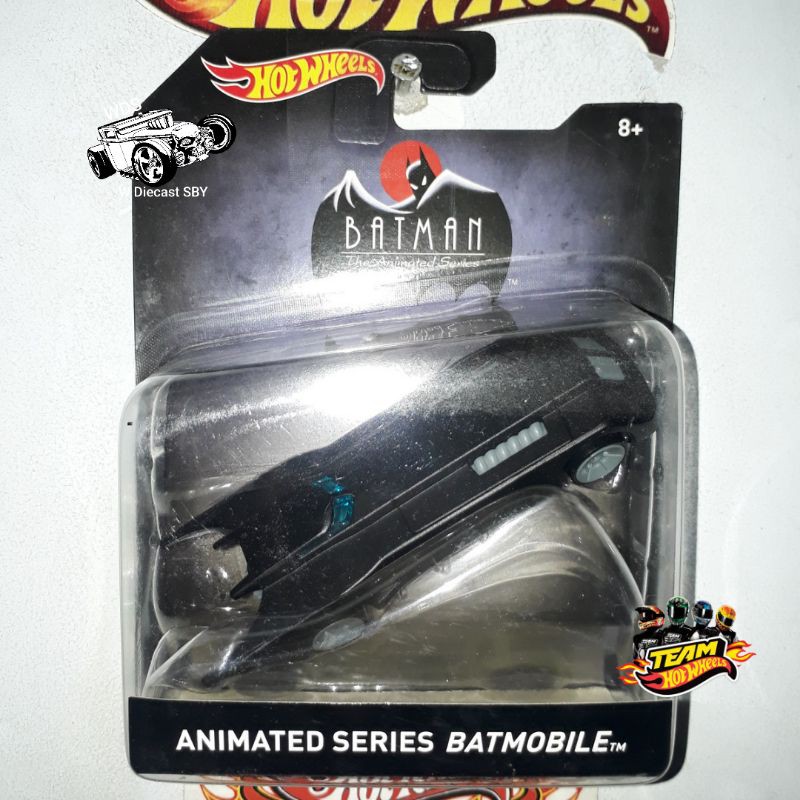 Hot Wheels Batman Animated Series Batmobile Skala 50 Ban Karet Rare