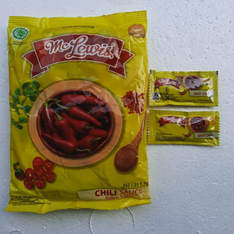 Mc Lewis chili saus saset 9gr x 25pcs saus cabe saos cabe saos tomat saset saos sambal saus sambal saus saset sambel saset sambal saset saos sambal saset mc Lewis saset saset chili