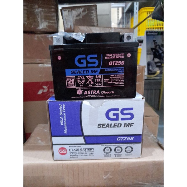 Jual AKI GS GTZ-5S KERING, ASTRA SEALED MF, AKI MOTOR ( Dijamin asli
