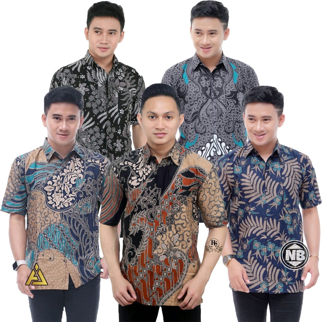 COD Hem Batik Pria Lengan Pendek - Baju Batik Pria - Hem Batik Pria Jumbo M L XL XXL 3XL 4XL 5XL