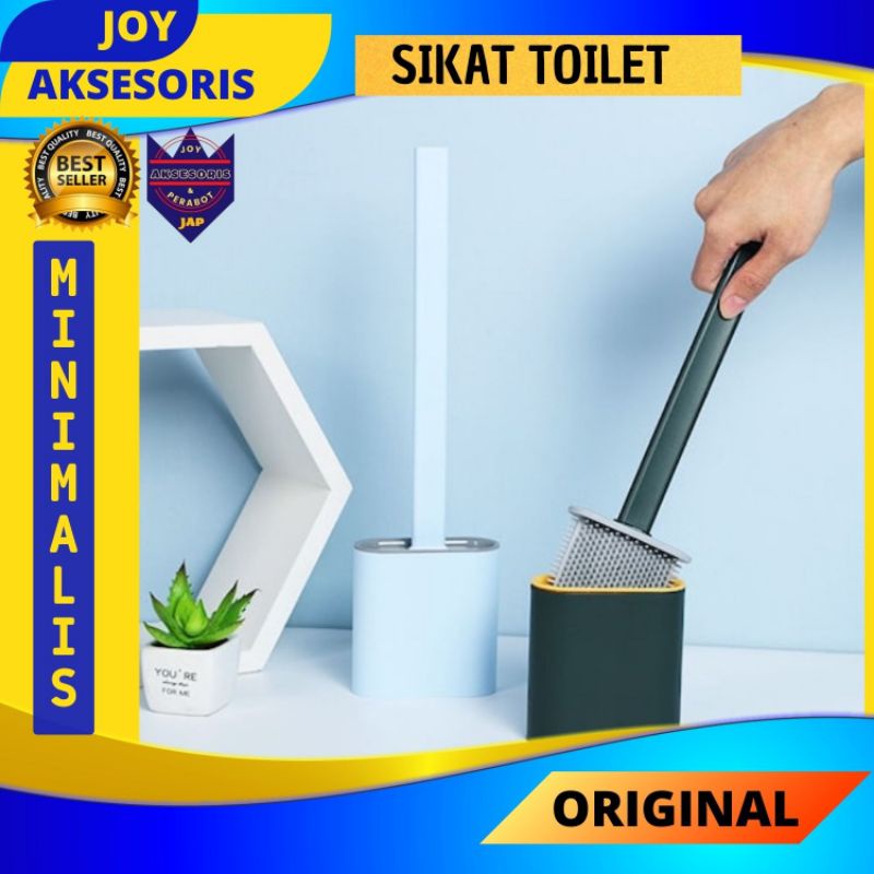 BEST SELLER Sikat toilet kamar mandi silikon silicone dengan wadah pembersih pencuci wc kloset duduk