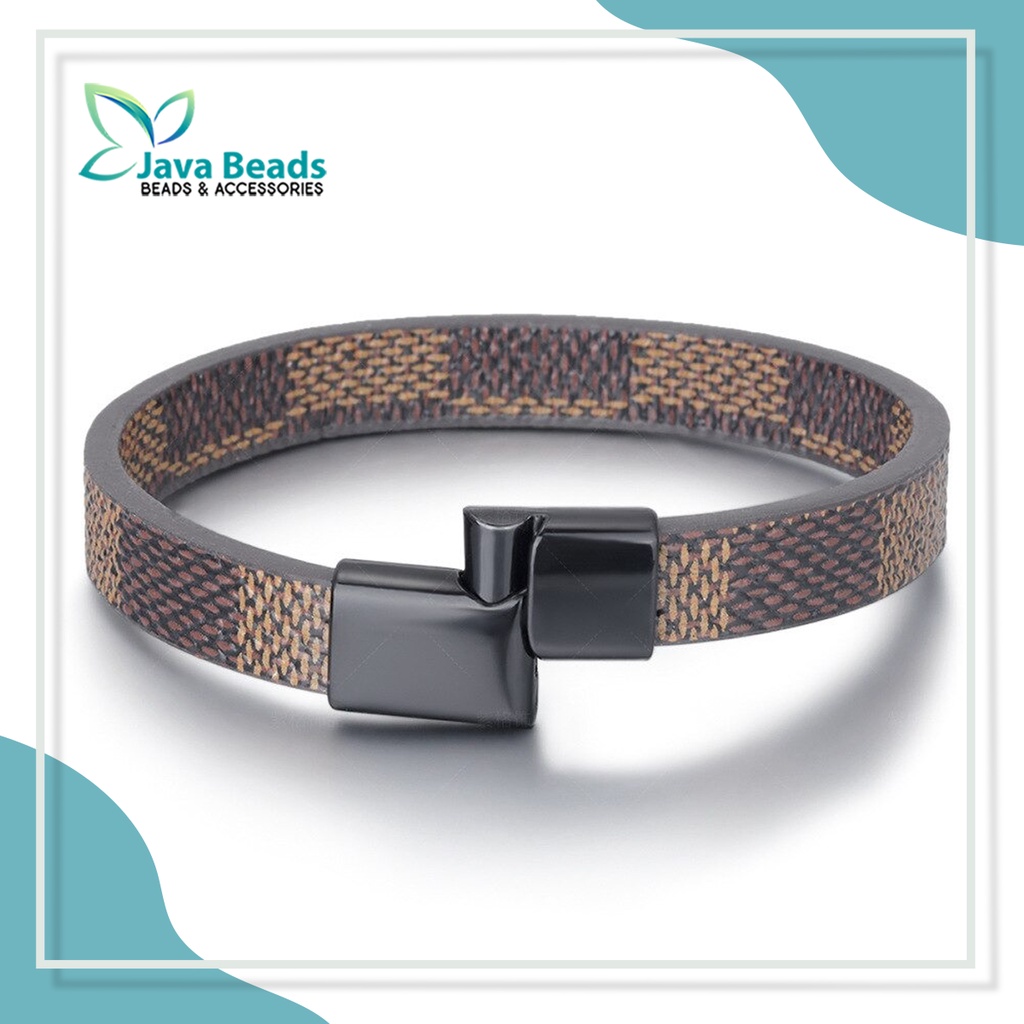 Gelang Kulit Pria Lebar 1cm