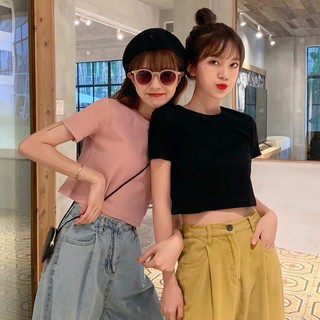  Korean  Crop Top Kaos  Wanita  1007 Size S M L Shopee  