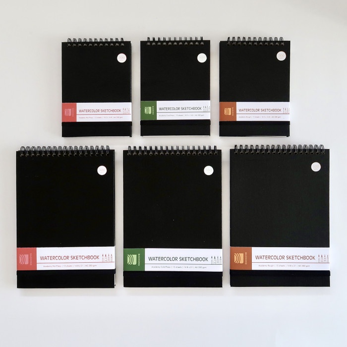 

(DISKON TERMURAH) Watercolor Sketchbook Baohong Academy 300gsm A6 / A5 (HP/CP/R) - Hot Pressed A6